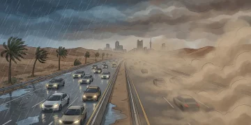 “الأرصاد” يحذر من أمطار غزيرة وسيول وبرد ورياح مثيرة للغبار بعدة مناطق