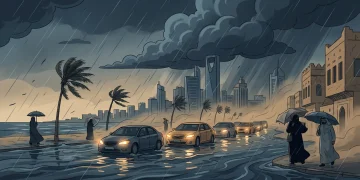 “الأرصاد” يحذر من أمطار رعدية غزيرة وسيول وبرد ورياح مثيرة للغبار تضرب 9 مناطق