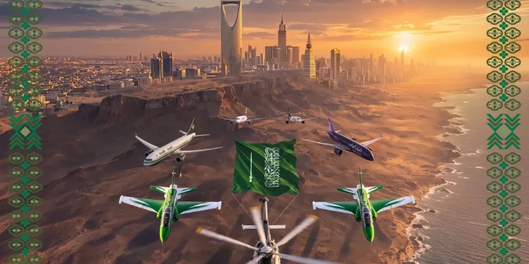 عروض جوية وبحرية وبرية وألعاب نارية احتفالاً باليوم الوطني السعودي في مدن المملكة