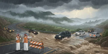 أمطار رعدية غزيرة وسيول تضرب 5 مناطق.. و”الأرصاد” يحذّر من الغبار والضباب