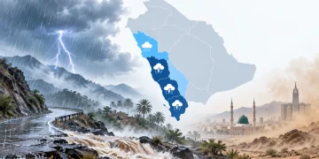 أمطار رعدية متوسطة إلى غزيرة على جازان وعسير والباحة ومكة والمدينة اليوم