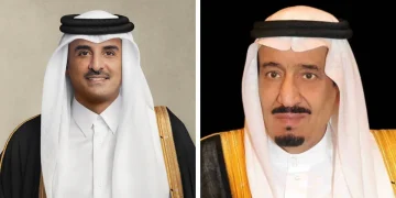 أمير قطر يهنئ خادم الحرمين الشريفين باليوم الوطني السعودي