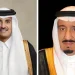 أمير قطر يهنئ خادم الحرمين الشريفين باليوم الوطني السعودي