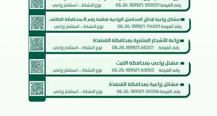 “بيئة مكة” تطرح 5 فرص استثمارية في المشاتل والبيوت المحمية وزراعة الأشجار