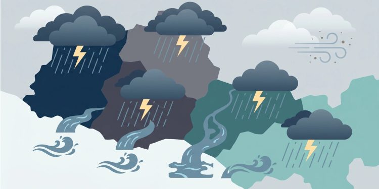 أمطار غزيرة وسيول وبرد على منطقة الحدود الشمالية حتى السبت