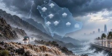 أمطار رعدية غزيرة وسيول تضرب مناطق عدة في المملكة اليوم
