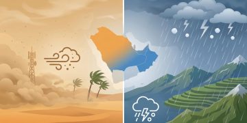 إنذار أحمر بأمطار غزيرة على تبوك والجوف والحدود الشمالية