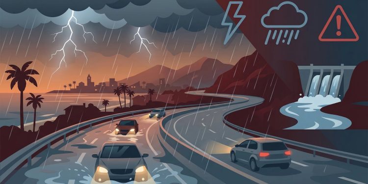 أمطار غزيرة وسيول وبرد تضرب الليث والجموم وأضم حتى 9 مساءً