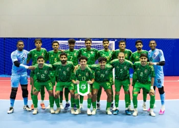 استعداداً لدورة الألعاب الآسيوية.. أخضر الصالات يتغلب على البحرين
