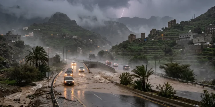 أمطار رعدية وسيول على جازان وعسير والباحة ومكة المكرمة وضباب يلف السواحل والمرتفعات اليوم